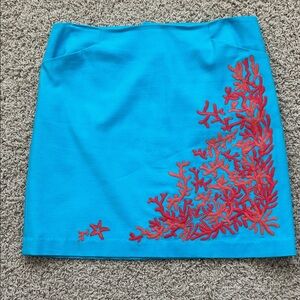 Lilly Pulitzer Roslyn Turquoise Skirt sz 4